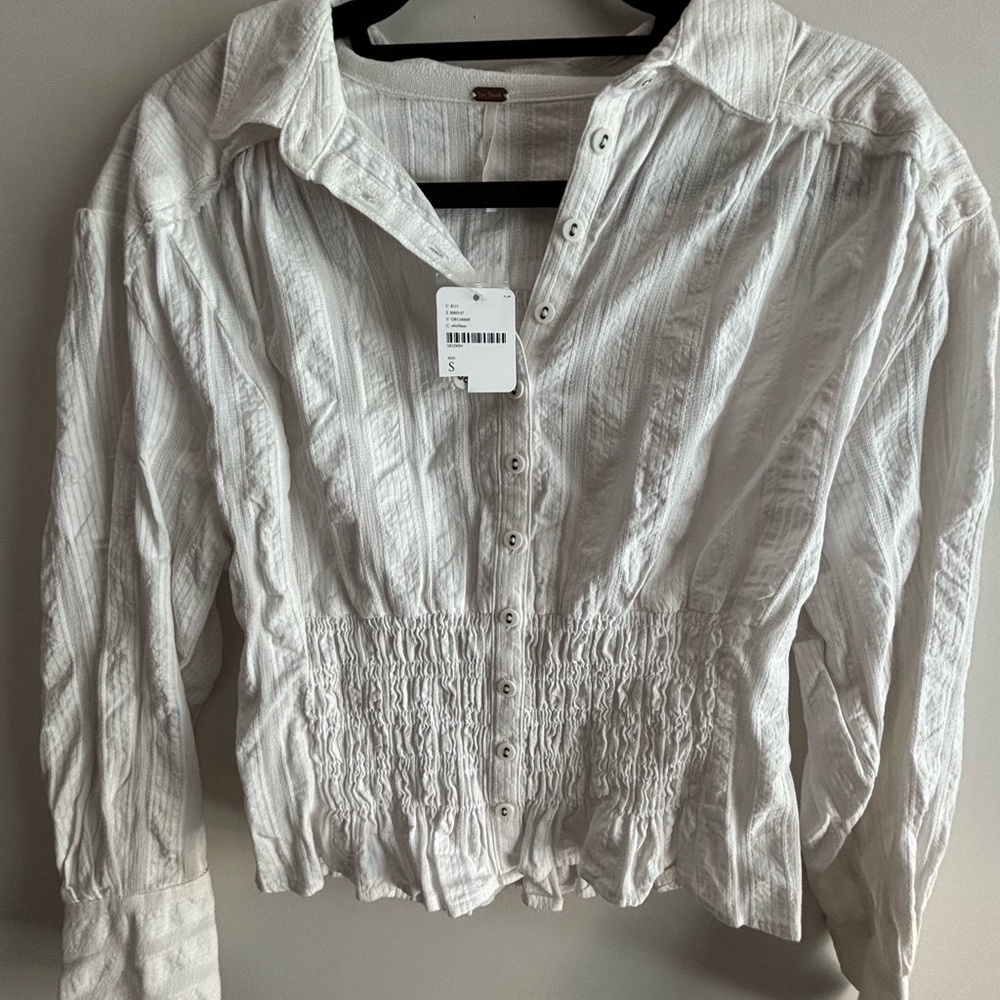 Women's White Button-Up Top